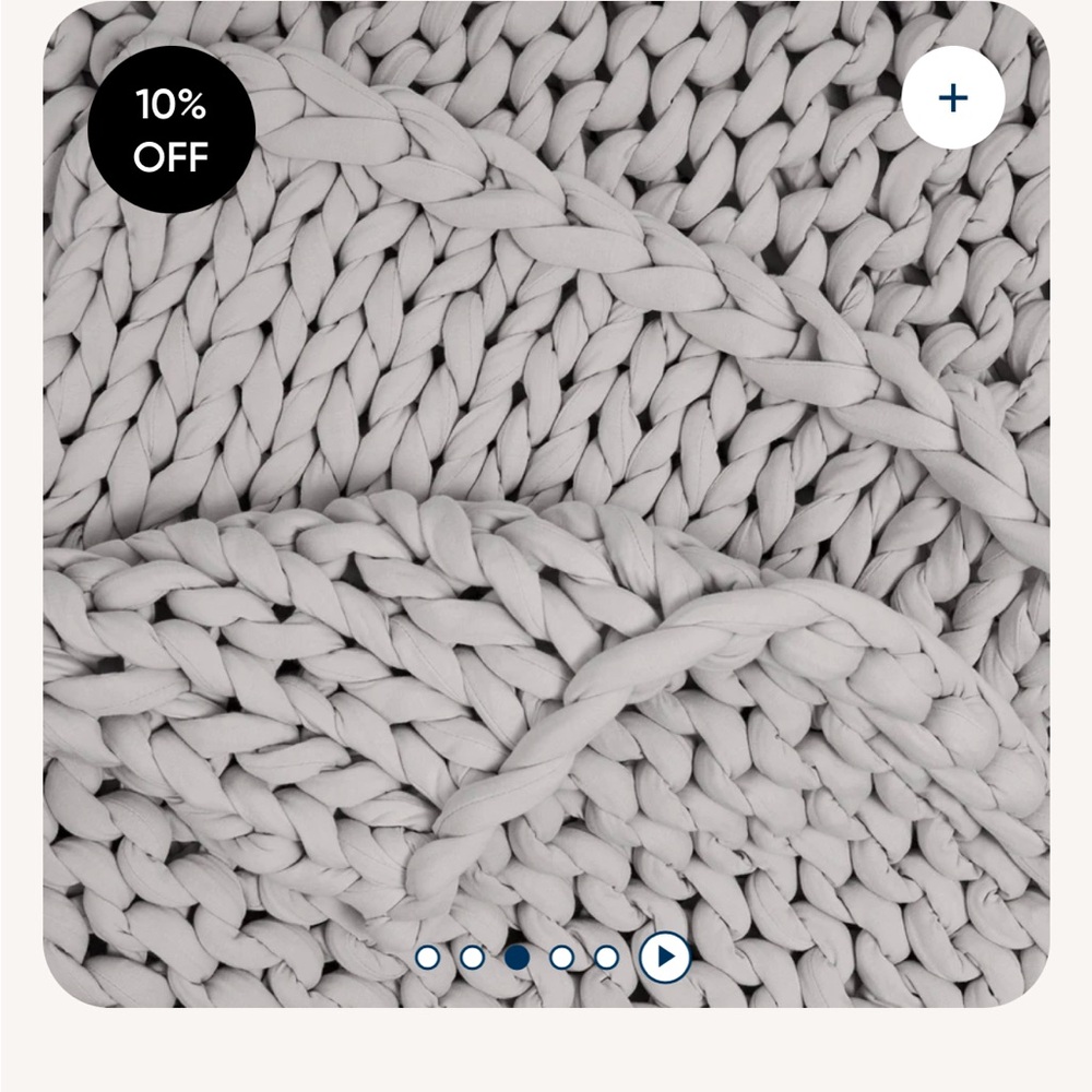 BEARABY WEIGHTED Cozy Gray Chunky Knit Organic Cotton NAPPER